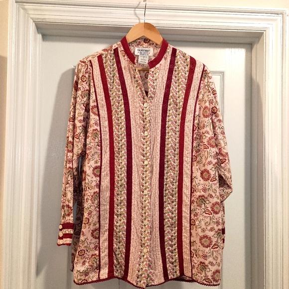 The Boho Mosiac Patchwork Button Down Top FINAL SALE
